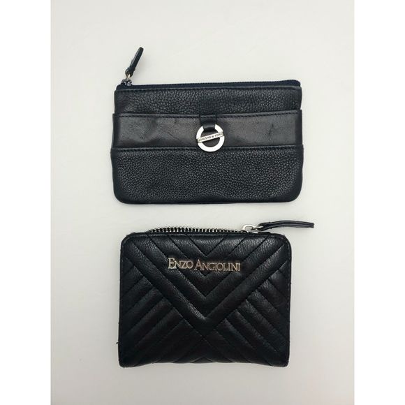 Lot‎ of 2 Black Leather Wallet Coin Purse Enzo Angiolini Jones New York - Picture 5 of 10